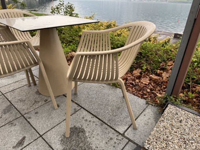 Gartenstuhl taupe Kunststoff, Outdoor Stuhl taupe