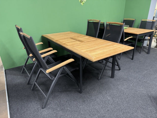 Gartentisch Teakholz ausziehbar, ausziehbarer Gartentisch Teakholz Tischplatte, Länge 152-210 cm