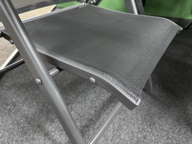 Hochlehner Holz-Armlehne grau-anthrazit, Gartenstuhl grau