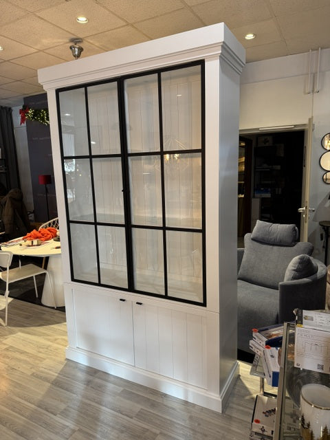 Vitrinen weiß Eiche, Geschirrschrank weiß Holz Eiche, Breite 125 cm