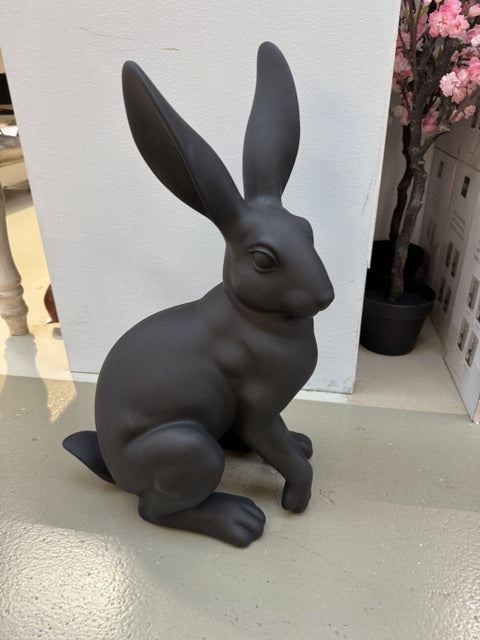 Osterhase schwarz, Deko-Hase schwarz, Hase schwarz, Höhe 60 cm