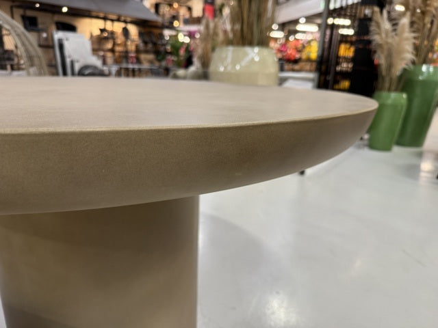 Garten-Couchtisch taupe, Gartentisch taupe Beton, Couchtisch taupe Beton, Durchmesser 90 cm
