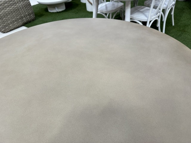 Garten-Couchtisch taupe, Gartentisch taupe Beton, Couchtisch taupe Beton, Durchmesser 90 cm