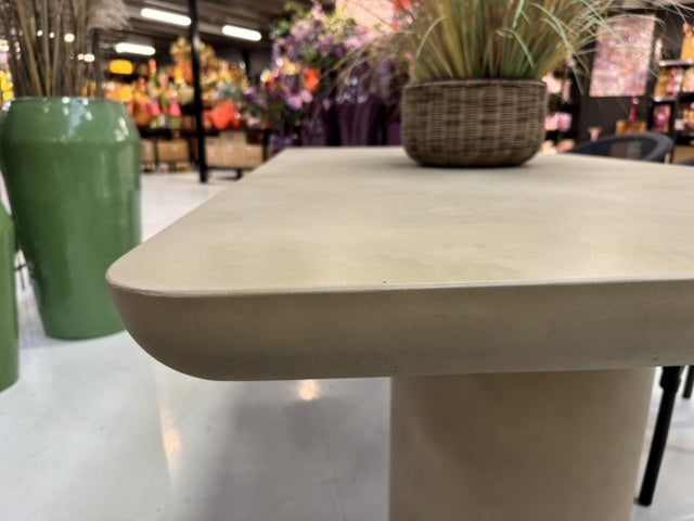 Gartentisch Beton taupe, Esstisch taupe Beton, Gartentisch Kunststoffbeton taupe, Länge 240 cm