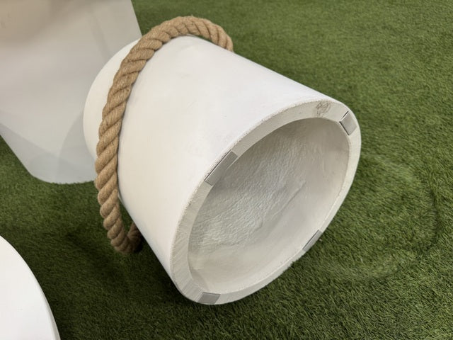 Beistelltisch rund weiß, Garten-Beistelltisch weiß Beton, Beistelltisch weiß Beton, Durchmesser 45 cm