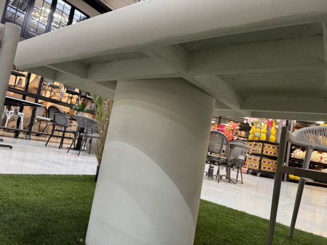 Gartentisch Beton weiß, Esstisch weiß Beton, Gartentisch Kunststoffbeton weiß, Länge 240 cm