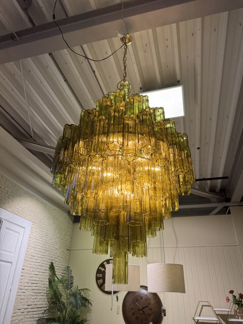 Kronleuchter grün, Kronleuchter Glas 10 Flammig, Durchmesser 81 cm