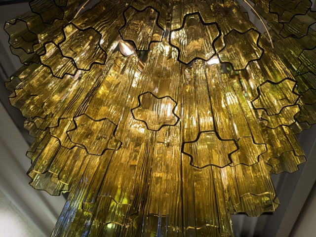 Kronleuchter grün, Kronleuchter Glas 10 Flammig, Durchmesser 81 cm