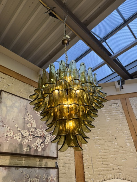 Kronleuchter grün, Kronleuchter Glas 10 Flammig, Durchmesser 75 cm