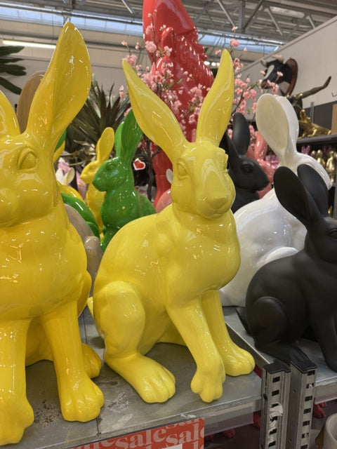 Osterhase gelb, Deko-Hase gelb, Hase gelb, Höhe 60 cm