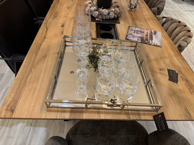 Tablett Silber quadratisch, Tablett Spiegel, Breite 50 cm