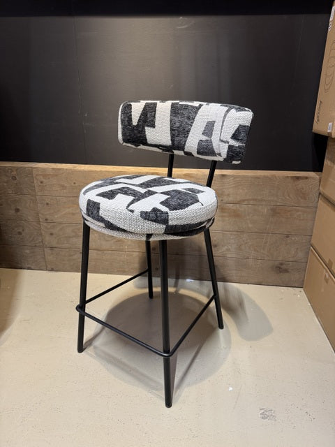 Barstuhl weiß-schwarz, Barstuhl creme-weiß, Sitzhöhe 65 cm