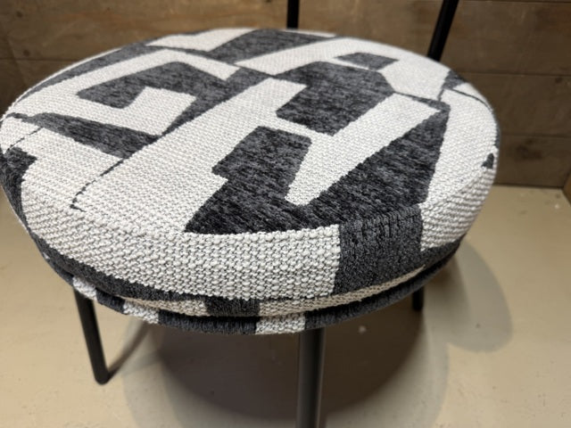 Esszimmerstuhl schwarz-weiß rund, Stuhl rund creme-weiß