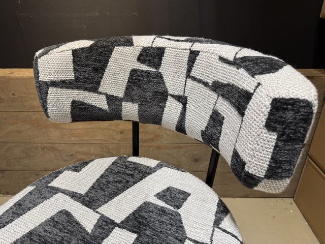 Esszimmerstuhl schwarz-weiß rund, Stuhl rund creme-weiß