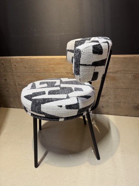 Esszimmerstuhl schwarz-weiß rund, Stuhl rund creme-weiß