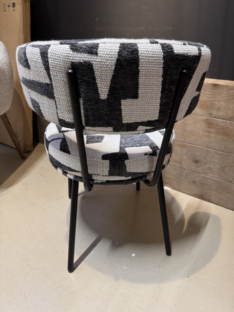 Esszimmerstuhl schwarz-weiß rund, Stuhl rund creme-weiß