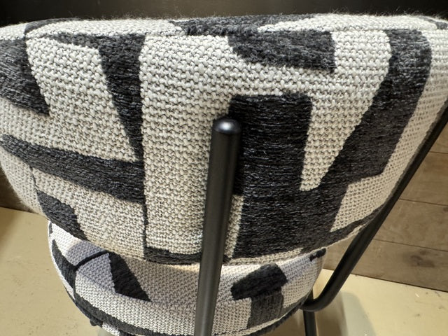 Esszimmerstuhl schwarz-weiß rund, Stuhl rund creme-weiß