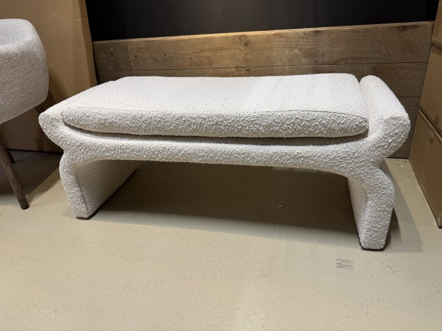 Bettbank schwarz-weiß rund, Sitzbank creme-weiß