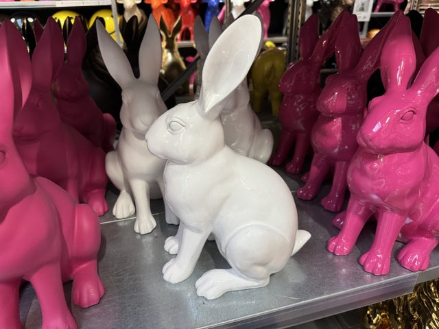 Osterhase weiß, Hase weiß, Deko-Hase weiß, Höhe 40 cm