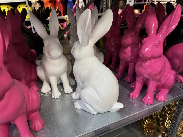 Osterhase weiß, Hase weiß, Deko-Hase weiß, Höhe 40 cm