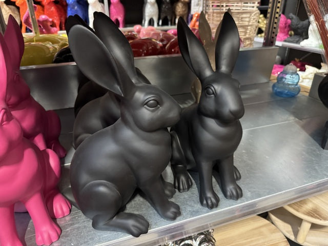 Osterhase schwarz, Hase schwarz, Deko-Hase schwarz, Höhe 40 cm