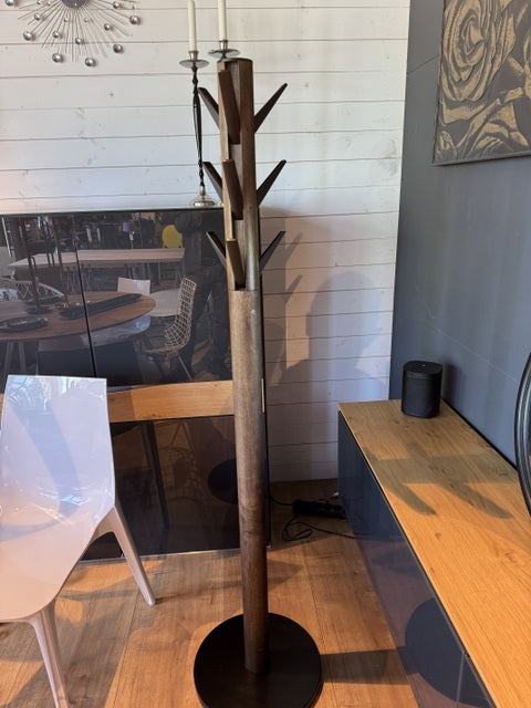 Garderobenständer Walnuss schwarz, Kleiderständer Walnuss