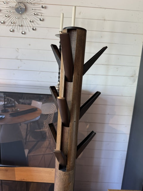 Garderobenständer Walnuss schwarz, Kleiderständer Walnuss