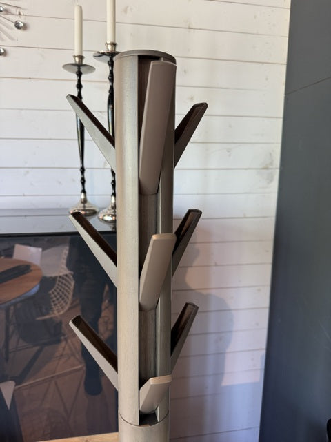 Garderobenständer grau, Kleiderständer grau mit ausklappbaren Hacken