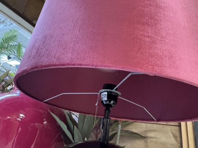 Metall Stehleuchte schwarz, Lampenfuß lila, Stehleuchte mit Lampenschirm, Stehlampe lila-schwarz, Höhe 140-185 cm