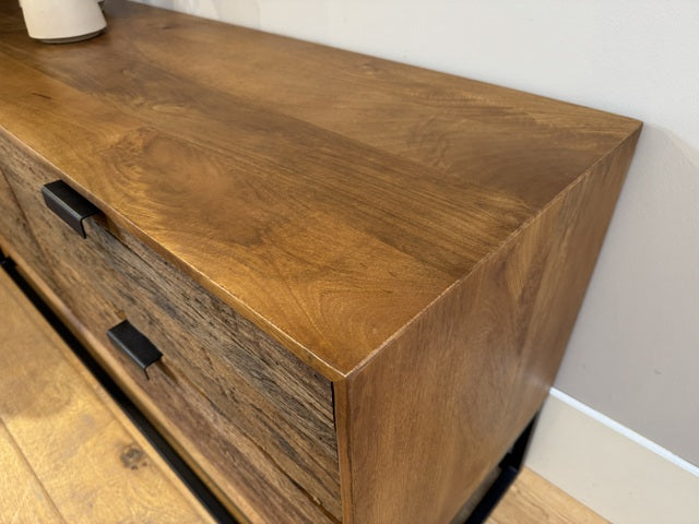 Sideboard Altholz schwarz-braun, Fernseheschrank Altholz, Breite 160 cm