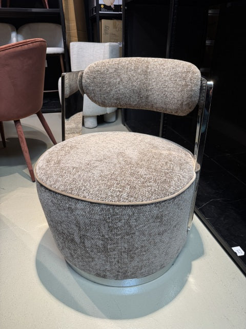 Sessel grau-braun, drehbarer Sessel Metall-Gestell