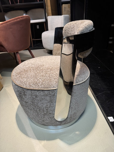 Sessel grau-braun, drehbarer Sessel Metall-Gestell