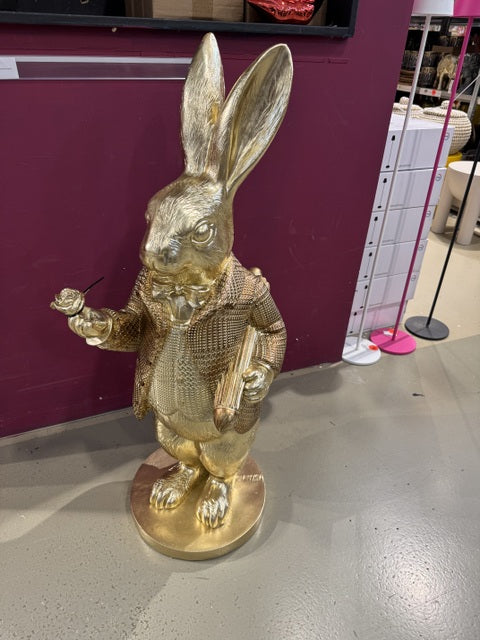 Osterhase Gold XXL, Deko-Hase Gold, Hase XXL Gold, Höhe 100 cm
