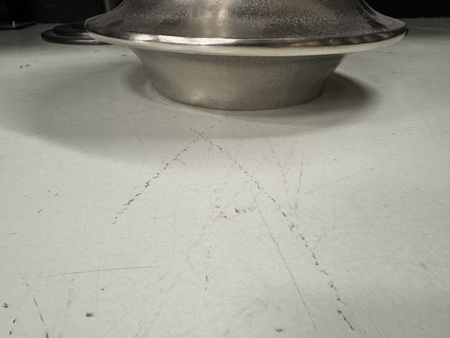 Beistelltisch rund Silber, runder Metall-Beistelltisch Alu, Durchmesser 40 cm