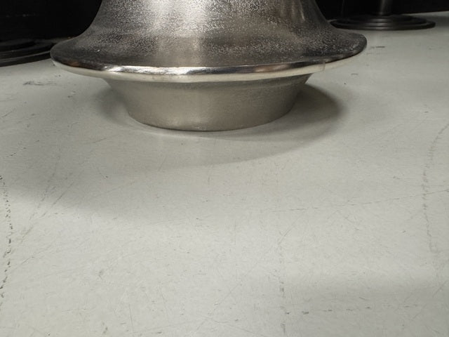 Beistelltisch rund Silber, runder Metall-Beistelltisch Alu, Durchmesser 33 cm