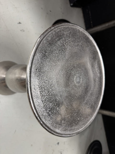 Beistelltisch rund Silber, runder Metall-Beistelltisch Alu, Durchmesser 29 cm