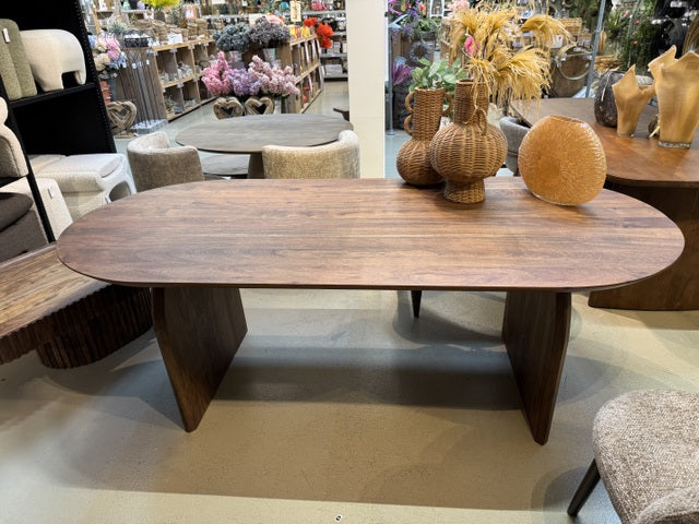 Esstisch braun Holz Akazie, Tisch braun Holz, Länge 220 cm