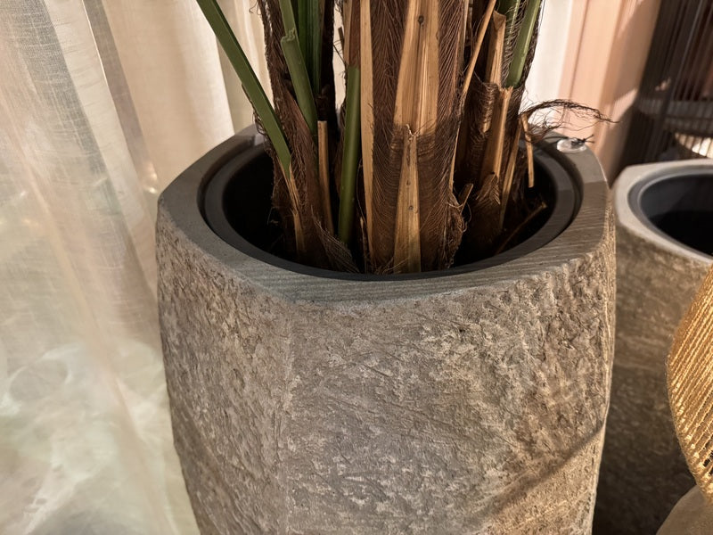 Vase grau, Übertopf grau, Pflanzvase grau, Höhe 105 cm