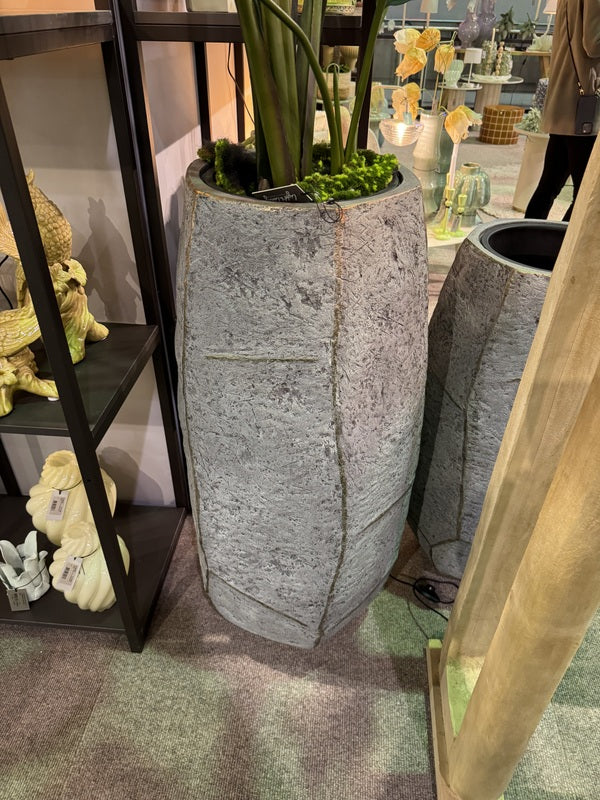 Vase grau, Übertopf grau, Pflanzvase grau, Höhe 105 cm