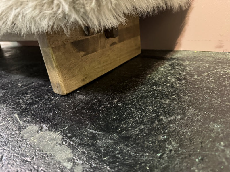 Sitzbank beige Felloptik, Bettbank Schaffelloptik, Breite 140 cm