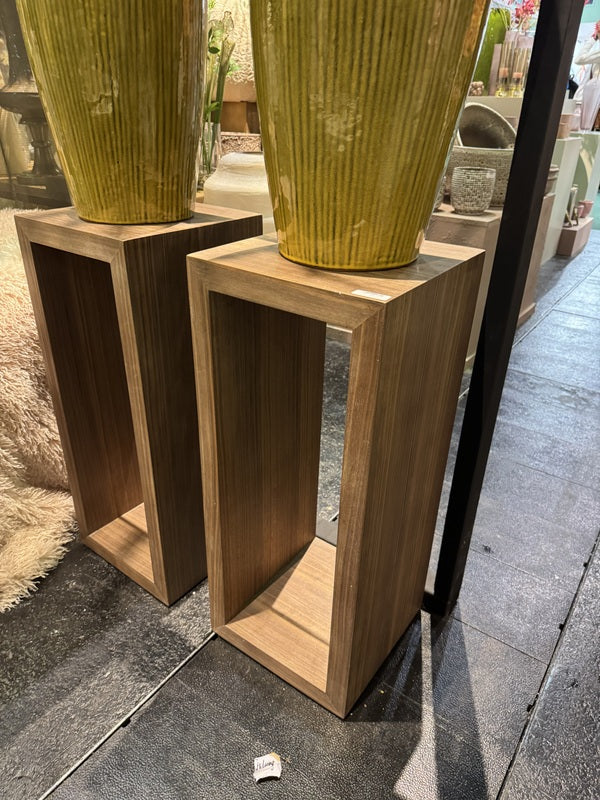 Dekosäule Holz, Säule braun Holz, Höhe 85 cm