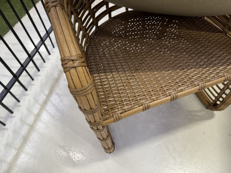 Gartenstuhl Kunstrattan, Gartenstuhl braun mit Auflage, Breite 60 cm