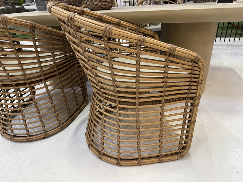 Gartenstuhl Kunstrattan, Gartenstuhl braun mit Auflage, Breite 60 cm