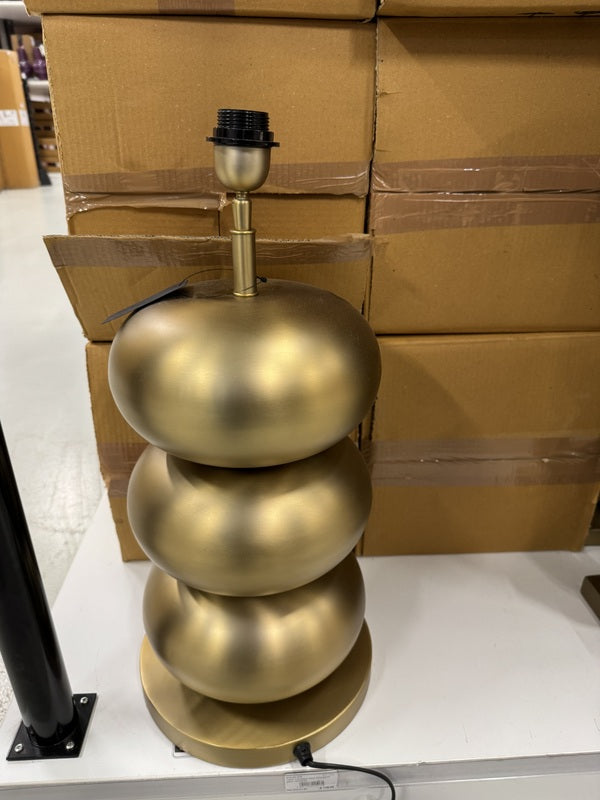 Tischlampe Gold matt, Tischleuchte Gold mit Lampenschirm schwarz, Höhe 70 cm