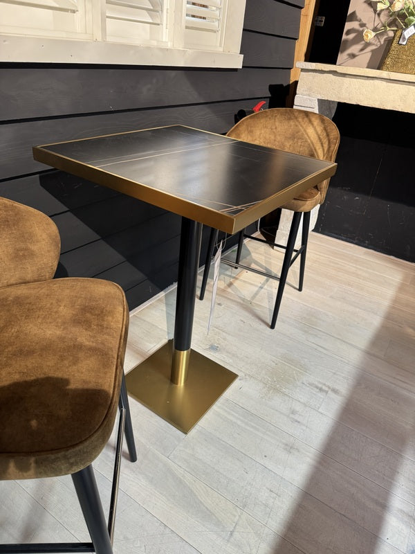 Bartisch Gold-schwarz, Bartisch Keramik schwarz, Höhe 100 cm