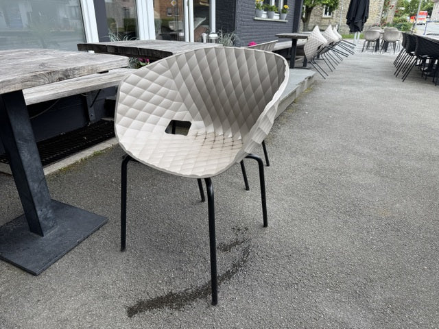 Gartenstuhl taupe, Gartenstuhl stapelbar mit Armlehne taupe