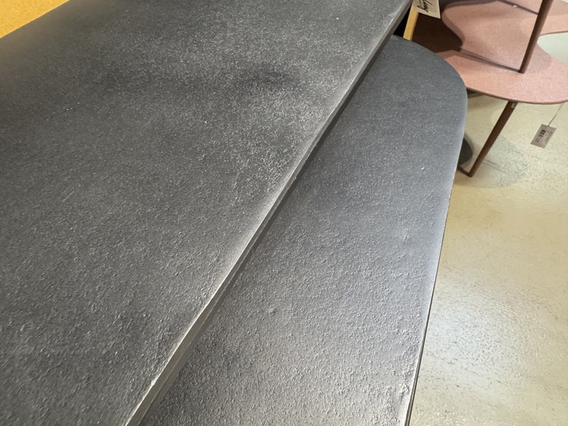 Konsole Metall grau-schwarz 2er Set, Wandtisch schwarz Metall, Breite 100- 118 cm