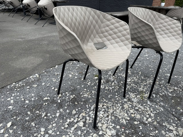 Gartenstuhl taupe, Gartenstuhl stapelbar mit Armlehne taupe