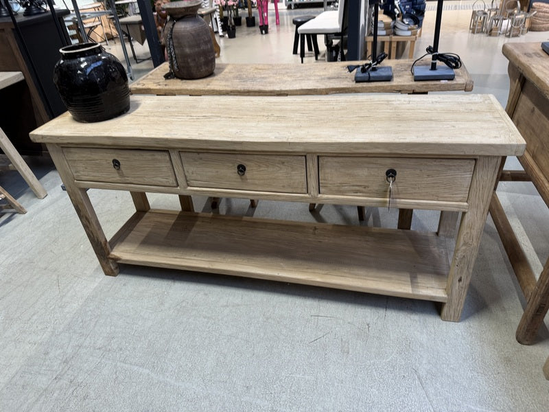 Altholz Konsole Naturholz, Konsole mit Schubladen Altholz, Breite 180 cm