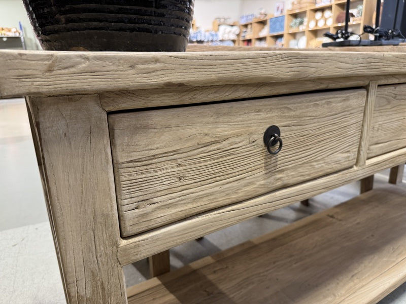 Altholz Konsole Naturholz, Konsole mit Schubladen Altholz, Breite 180 cm